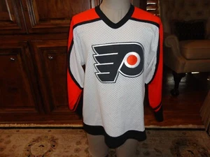 Vintage 90's White CCM Maska Sewn Philadelphia Flyers NHL Hockey jersey Adult M - Picture 1 of 10