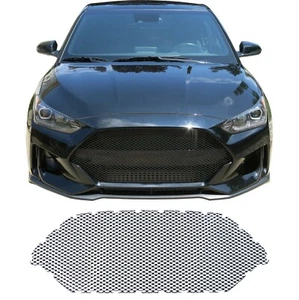 CCG GLOSS BLACK PRECUT MESH GRILL INSERT FOR A 2019-21 HYUNDAI VELOSTER GRILLE - Picture 1 of 11
