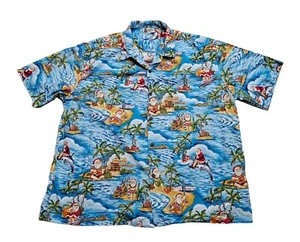 Aloha Republic Hawaiian Christmas Santa Shirt Tropical Surf Mele Kalikimaka 3XL - Picture 1 of 8