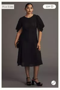 Neu mit Etikett - By Anthropologie schwarz modernes durchsichtiges Midi-Kleid - 14 - Bild 1 von 6