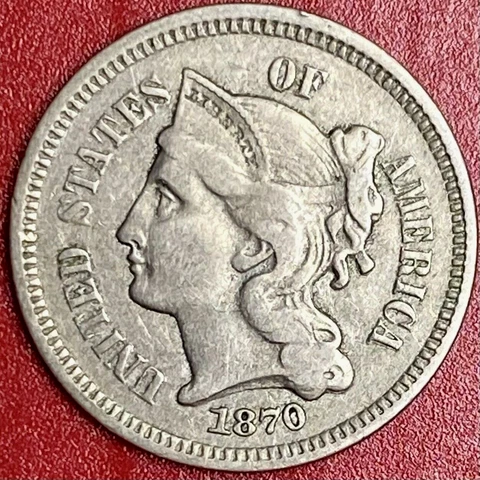 1870 THREE CENT NICKEL Cover