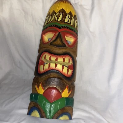 20” MASCARILLA TIKI COLGADOR DE PARED MADERA TIKI BAR COLGANTE MADERA ARTE TIKI BAR Foto 1 de 4