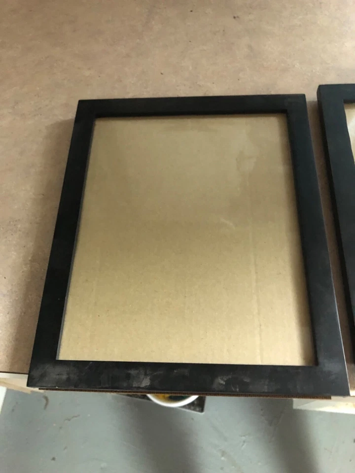 Vidrio enmarcado para fotos tamaño 8" x 10" acabado a mano madera dura negra Foto 1 de 1