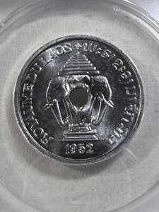 1952 Laos 20 Cents Graded MS 64 by ANACS - Picture 1 of 8