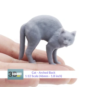 Cat with Arched Back - 1:12 Scale Miniature for dollhouse by Alexander Kuzmenko - Picture 1 of 8