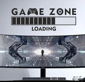 GAME ZONE LOADING Wall sticker Decal Quote - Teen Kids Boys Bedroom Vinyl Gamer - Picture 1 of 7