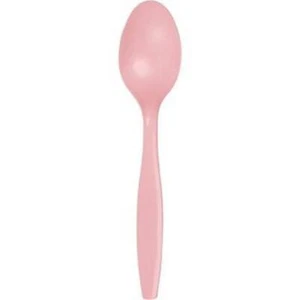 Pink Heavy Duty Plastic Spoons 24 Per Pack Tableware Party Decoration Supplies - Picture 1 of 1