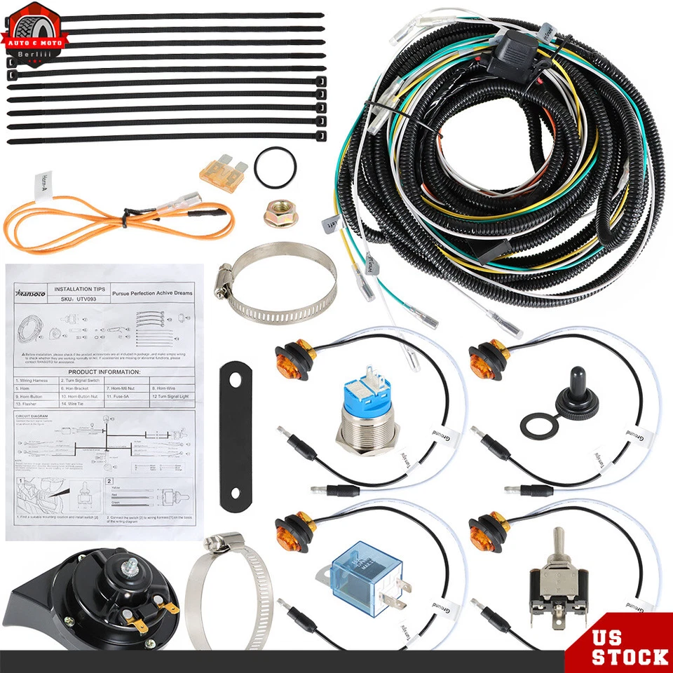 Kit de luces de señal de giro LED Pug & Play con bocina para estuche Bobcat IH CF-Moto Cub Cadet Foto 1 de 4