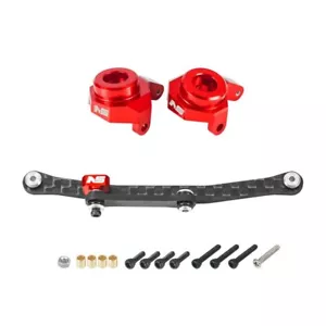 Eslabones de dirección de carbono CNC NexxSpeed con nudillos de aluminio (ROJO)-AXIAL SCX24/AX24 - Imagen 1 de 2