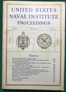 UNITED STATES NAVAL INSTITUTE PROCEEDINGS VOL. 64 No 423 MAY 1938 - Imagen 1 de 4