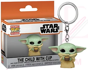 Star Wars Mandalorian Funko POP Keychain THE CHILD WITH CUP Pocket Collectible - Picture 1 of 13