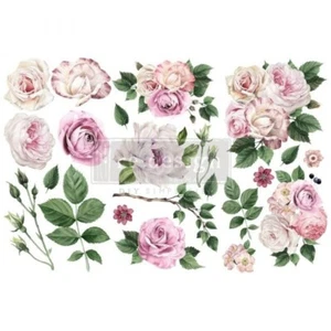 NEW Re-Design by Prima Decoupage Decor Transfers 6x12" Delicate Roses - Picture 1 of 2
