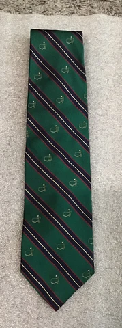 Vtg. The Masters Augusta National Golf Club Green Neck Tie Classic Cover