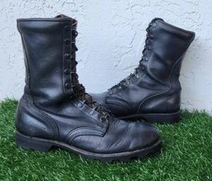Botas de Combate Militares RO-Search De Colección Talla 8 W Suela Panamá Cuero Negro - Imagen 1 de 9