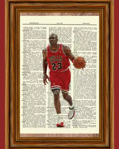 Michael Jordon Dictionary Art Print Poster Chicago Bulls NBA Basketball 23 Cover