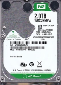 WD20NMVW-11AV3S2 sn: WX41A3 dcm: HBKTJBKB Thailand APR / 2015 2.5" USB 3.0 6014 - Picture 1 of 2