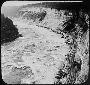 Glass Magic Lantern Slide RAPIDS FROM BRIDGE NIAGARA C1910 PHOTO USA - Picture 1 of 2