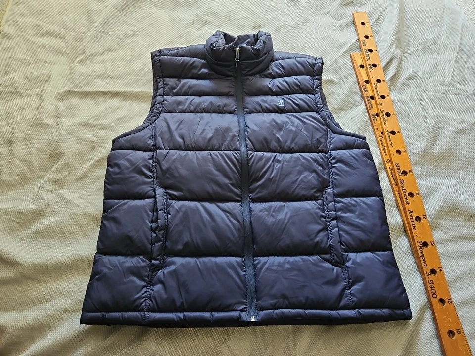 IZOD Vest Mens Large L Blue Puffer Vest Full Zip Winter Mock Neck Logo Nylon Top - Image 1 of 4
