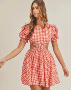 Mini Vestido Mable Rojo Jengibre Guinga Talla Pequeña Country All-American Girl - Imagen 1 de 20
