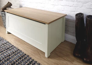 Lancaster Ottoman Storage Chest Box Bench Seat Hallway Living Bedroom Cream - Picture 1 of 6