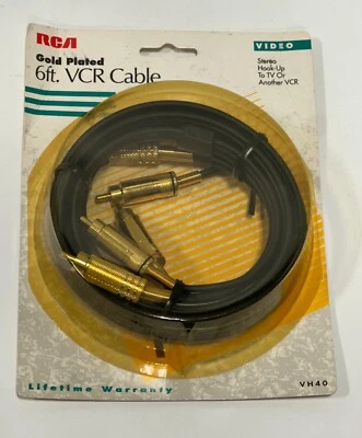 RCA Gold Plated 6' VCR video cable stereo hook-up VH40 new box of 6 - Image 1 of 4