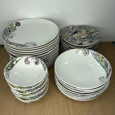 Denby Monsoon Cosmic Dinner Side Plates, Pasta Cereal Bowls Discontinued - Image 1 of 4