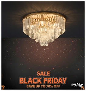 Kristall Kronleuchter Luxus Schirm Fassung Modern Flur Lampe Gold Deko - Bild 1 von 10