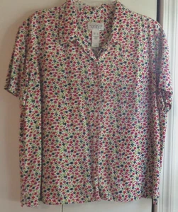 Vintage Villager Sport A Liz Claiborne Rayon Short Sleeve Button Shirt 90's XL - Picture 1 of 4