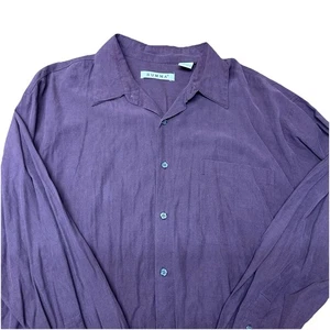 Vintage 90’s Summa Silk Cotton Purple Button Up Long Sleeve Dress Shirt Men’s M - Picture 1 of 5