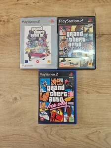 GTA Grand Theft Auto Bundle x3 PlayStation 2 PS2 GTA 3 San Andreas Vice City - Imagen 1 de 10
