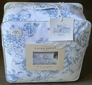 Set 5 pezzi piumone e lenzuola Laura Ashley delfino blu floreale TWIN XL - Foto 1 di 6