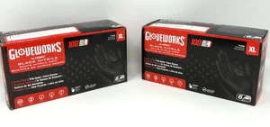 (2 PACK) GLOVEWORKS 6mil Black Nitrile Gloves (Size: XL), (200 Gloves Total) - Picture 1 of 2