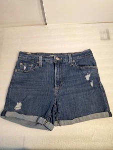 Levi's Distressed Mid Length Shorts Size 29 But Measures 28 - Picture 1 of 13