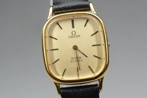*EXC+5* OMEGA De Ville 1351 Push Crown Gold Women 21mm Swiss QZ Watch From JAPAN - Picture 1 of 12