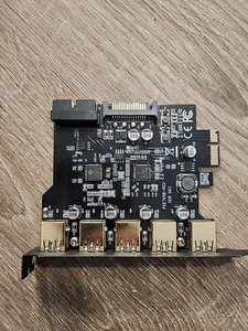Super Speed PCI-E to USB 3.0 19-Pin 5 Port PCI Express Expansion Card Adapter... - Picture 1 of 4