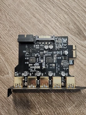 Super Speed PCI-E to USB 3.0 19-Pin 5 Port PCI Express Expansion Card Adapter... - Image 1 of 4