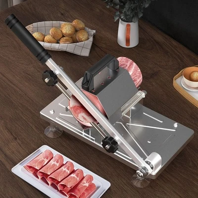 Adjustable Cutting Thickness Meat Slicer Manual Food Slicing Machine  Beef - Image 1 of 4