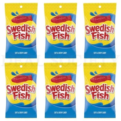 Swedish Fish Soft & Chewy Candy 8oz Bags Bulk Candy Lot of 6 - Image 1 of 4