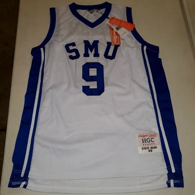 Camiseta deportiva Steve Nash Headgear clásica SMU High School baloncesto SMU grande nueva con etiquetas Foto 1 de 4