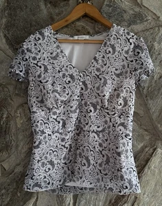 Abito Fienile Nero e Bianco Top Floreale - Taglia S - Foto 1 di 11
