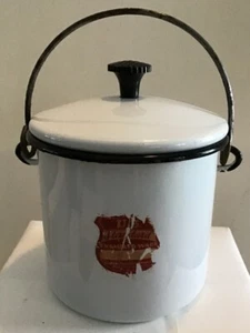 U.S. Standad Emaillegeschirr 20er -30er Jahre bedeckt 1Qt. Fett oder Schrott Topf - Bild 1 von 3