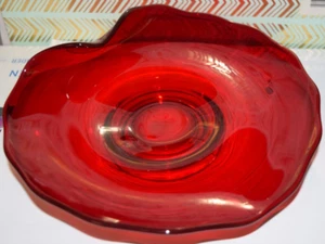 Cambridge Glass - Ruby Rolled Rim (One Side) Plate Dish 8" Diameter - Picture 1 of 5