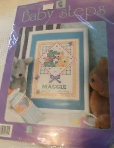 Baby Steps Gingham Pup & Calico Cat Birth Announcement ~ CCS ~ New - Picture 1 of 1