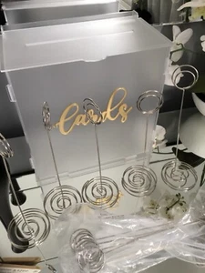 Wedding / Restaurant Menu / Table Number Stands + Card Box - Picture 1 of 3