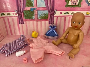 Zapf Creation ❤ MiniWorld ❤ Mini World BABY BORN Overalls Set - 11cm Doll - Foto 1 di 5
