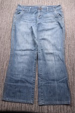 DKNY Designer Streetwear Boot Cut Jeans Stretch Denim Stone Wash Women's 12
