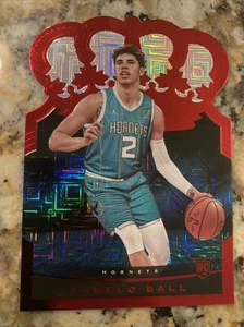 2020-21 Panini Crown Royale Lamelo Ball Rookie RC Red Crystal Crown WOW! - Picture 1 of 4