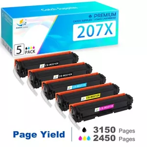 Lot Toner Fits For HP 207A 207X Color LaserJet Pro MFP M283FDW M255DW With Chip - Picture 1 of 29