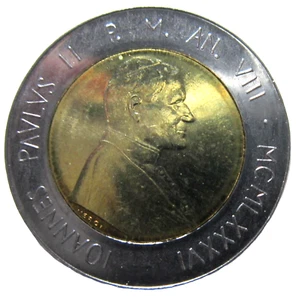 VATICAN CITY. 500 LIRE, 1986. POPE JOHN PAUL II. UNCIRCULATED. - Picture 1 of 2