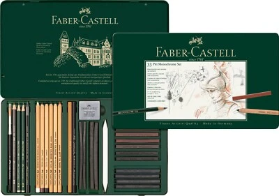 Faber-Castell PITT Monochrome Set groß im Metalletui Zeichenset NEU! - Bild 1 von 3